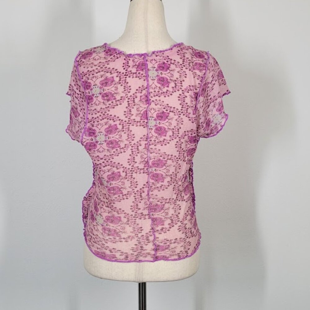 FREE PEOPLE Oh my baby tee top Sz L NEW - Picture 5 of 9